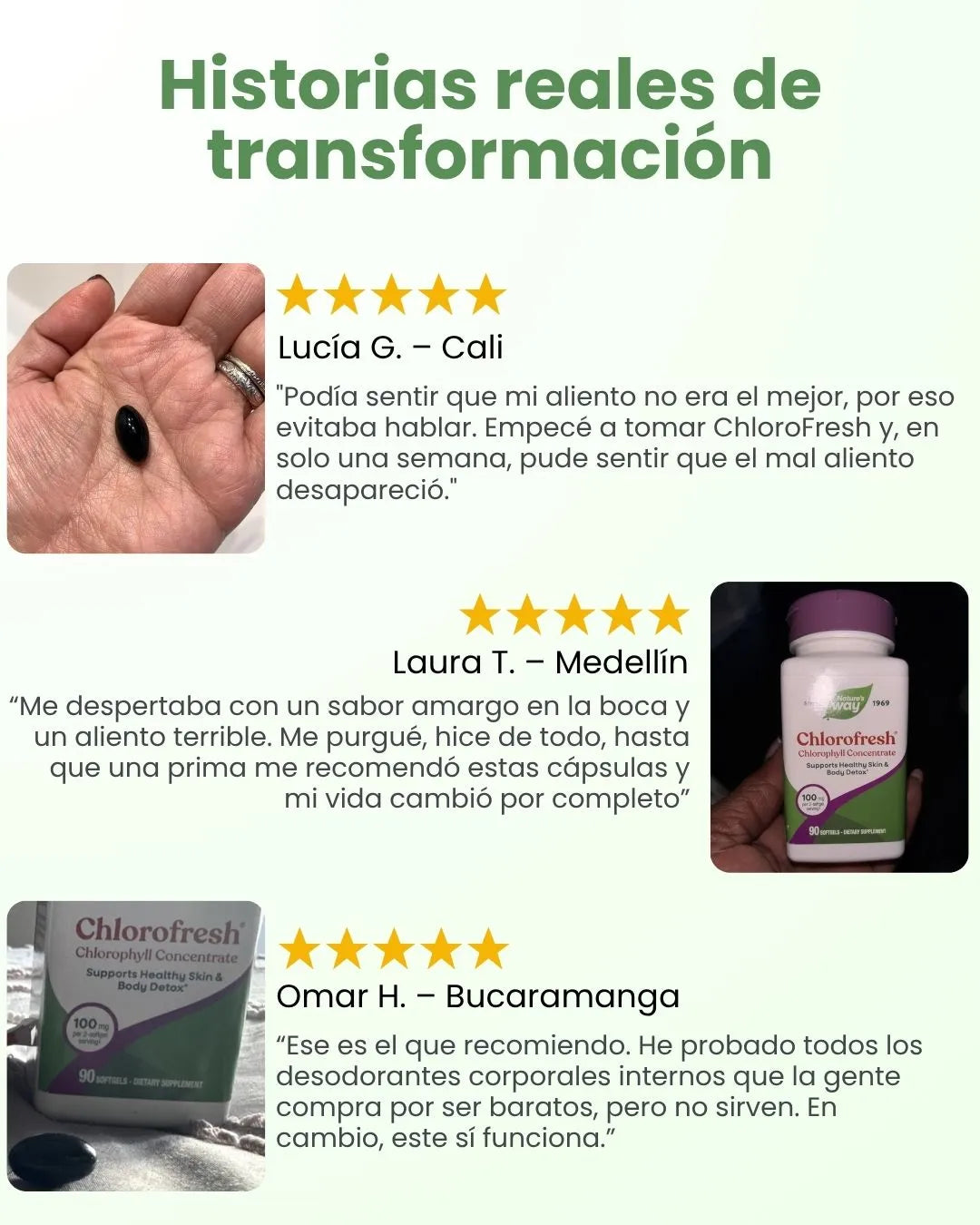 chlorofresh™. Tratamiento para combatir el mal aliento y el olor corporal.